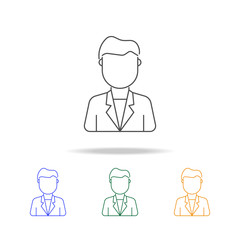 young man avatar multicoloured icons. Element of profession avatar of for mobile concept and web apps. Thin line  icon for website design and development, app development