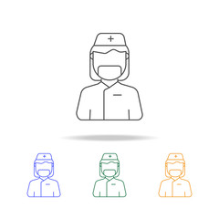 Nurse avatar multicoloured icons. Element of profession avatar of for mobile concept and web apps. Thin line  icon for website design and development, app development