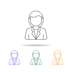 Business Woman avatars multicoloured icons. Element of profession avatar of for mobile concept and web apps. Thin line  icon for website design and development, app development