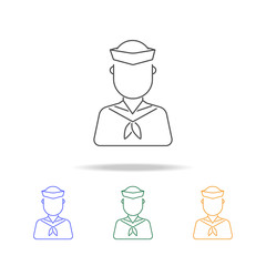 sailor avatar multicoloured icons. Element of profession avatar of for mobile concept and web apps. Thin line  icon for website design and development, app development