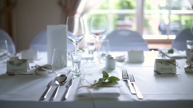 Decorated table for luxury, elegant dinner