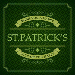 Typographic Saint Patrick's Day Retro Background