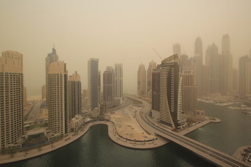 dubai marina, sandstorm, persia bay, arabic bay