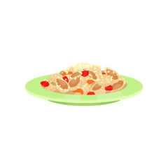 Cooked pasta, Italian cuisine vector Illustration