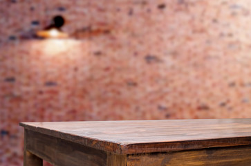 Empty wooden table and room interior decoration background, product montage display, window background