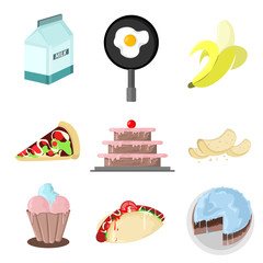 Foody Drawing Vector Illustration Graphic Set