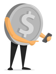 Coin texting using a mobile phone