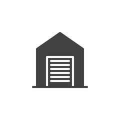 Garage icon vector, filled flat sign, solid pictogram isolated on white. Shed symbol, logo illustration.