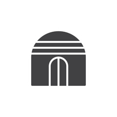 Fototapeta premium Igloo icon vector, filled flat sign, solid pictogram isolated on white. Ice house symbol, logo illustration.