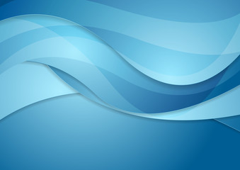 Bright blue abstract waves background