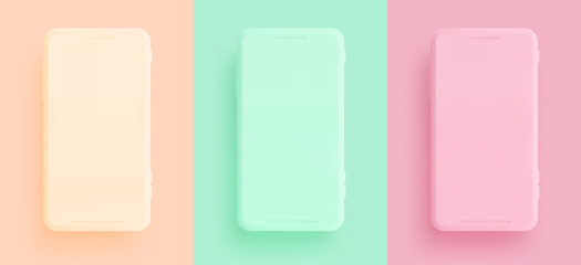 Mobile phone, template modern gadget. Smartphone mackup isolated realistic,