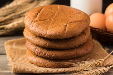Rye cakes in the rustic style