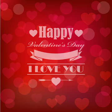 vector shining st. valentine's card in retro style