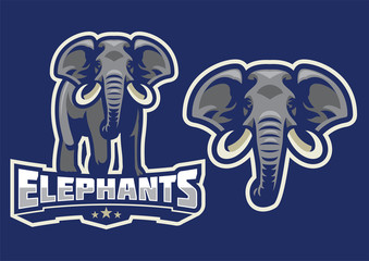 Naklejka premium elephant mascot set