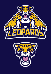 pounching leopard mascot