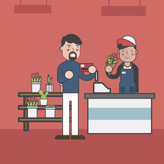 Illustration set of supermarket vector