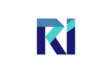 RI Ribbon Letter Logo 