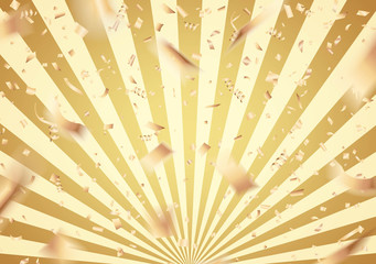 ベクター、金　紙吹雪　放射状