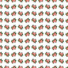 Bedding with a pattern of flowering. Seamless background with red flowers. Veil vector illustration.