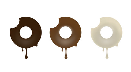 Collection of chocolate baked in the shape of a donut.