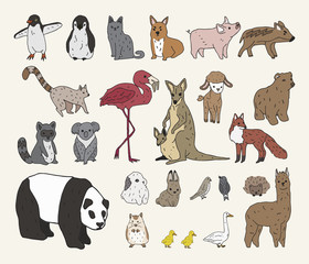 Vector of various types of animals