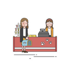 Illustration set of pet shop