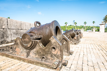 Cannons in the Castle of the Royal Force in Havana