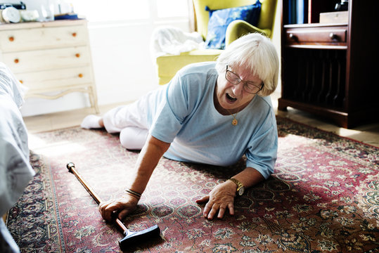 Elderly Woman Fell On The Floor