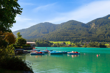 Naklejka na ściany i meble Lake Fuschlsee Fuschl am See in Austria