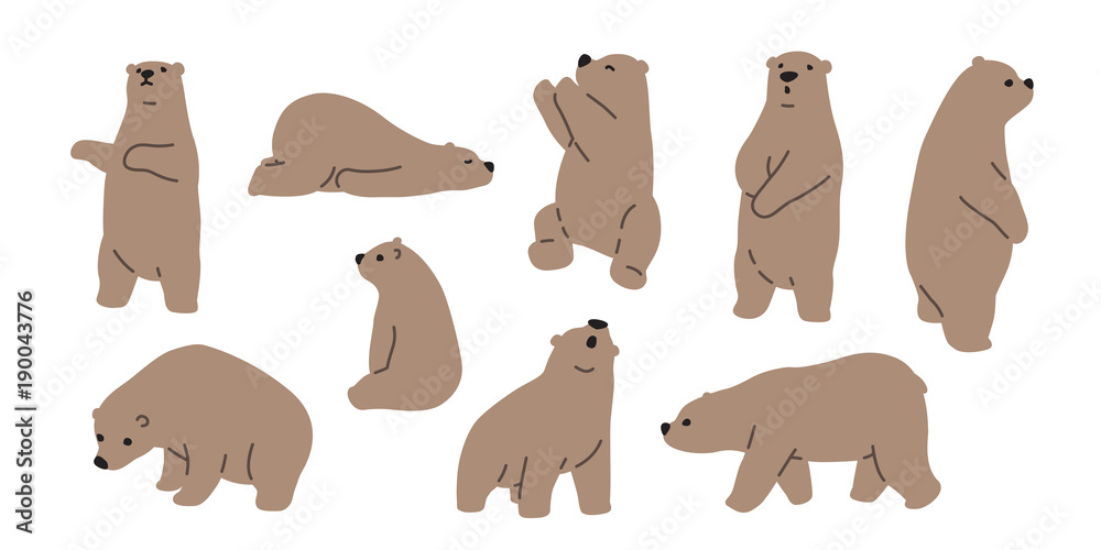 Wall mural bear vector polar bear icon logo teddy cartoon character illustration