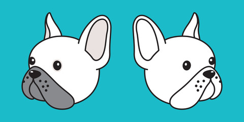 Fototapeta premium Dog vector french bulldog icon logo head illustration character cartoon