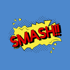 Smash word isolated on background