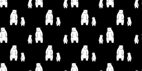 bear seamless pattern vector Polar Bear wallpaper background isolated black