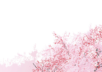 桜フル斜め シンプル 青