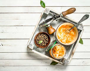 Pickled cabbage in a bowl.