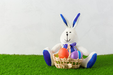 Easter eggs on the grass