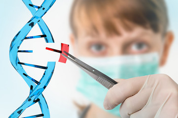 Genetic engineering and gene manipulation concept