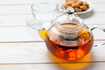 tea on the wooden table