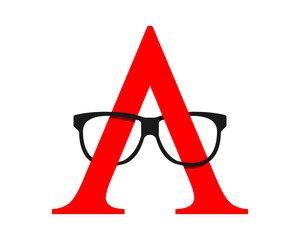 glasses alphabet optic image vector icon logo