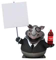 Fun rhinoceros - 3D Illustration