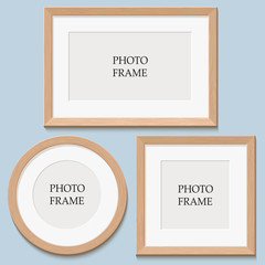 blank photo frame on the wall. design for modern interior vector illustration