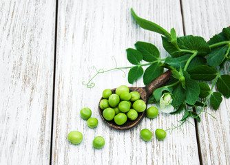 green peas on a table