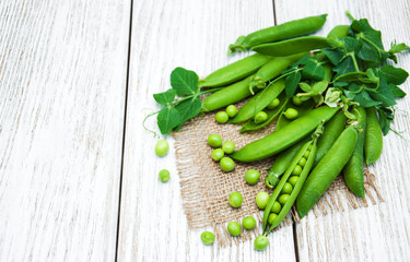 green peas on a table