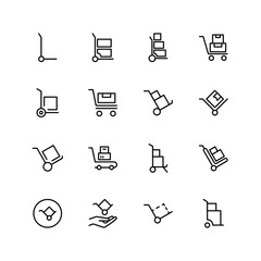 Dolly flat icon set .