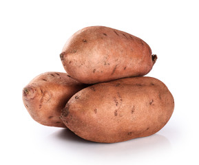 Sweet potato isolated on a white background.