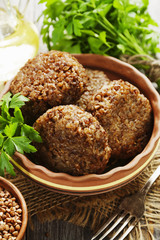 Vegetarian cutlets of buckwheat