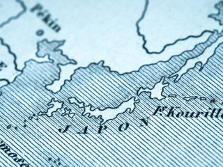 古い世界地図　日本
