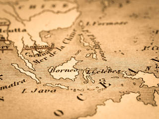 古い世界地図　東南アジア