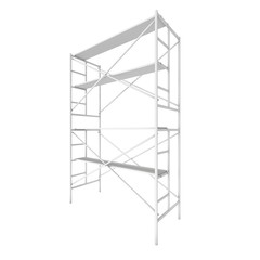 Scaffolding metal construction isolated on white. 3d render illustration