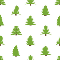 Seamless pattern with spruces on white background. Vector illustration
